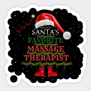 Santa's Favorite Massage Therapist Santa Hat Ho Ho Ho Sticker